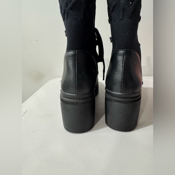 MK Brea Stretch-Knit and Leather Combat Boot-8 - Picture 2 of 7